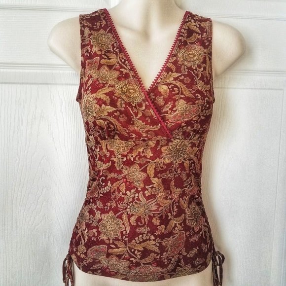 Self Esteem Tops - Self Esteem Floral Sleeveless Surplice Top Sz Sm